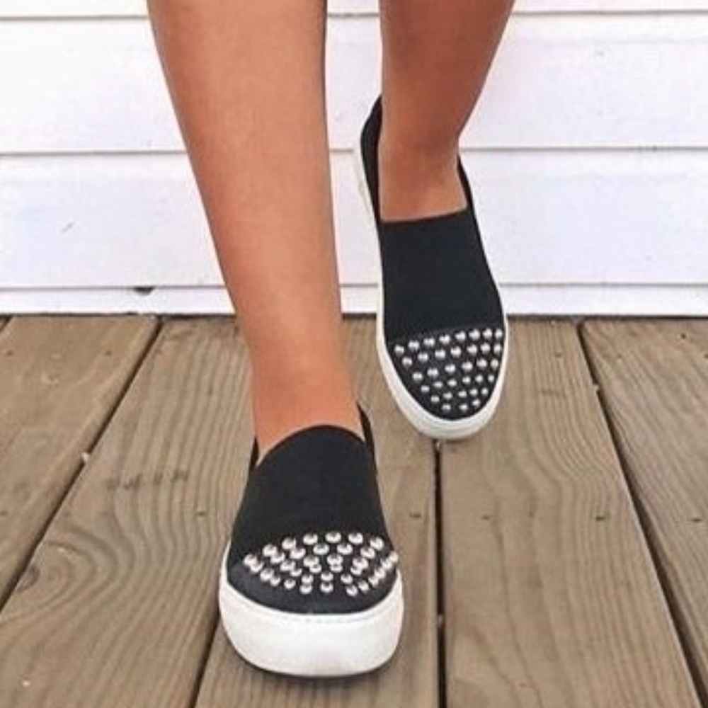 J/Slides Aristocrat Studded Cap Toe SlipOn Sneaker